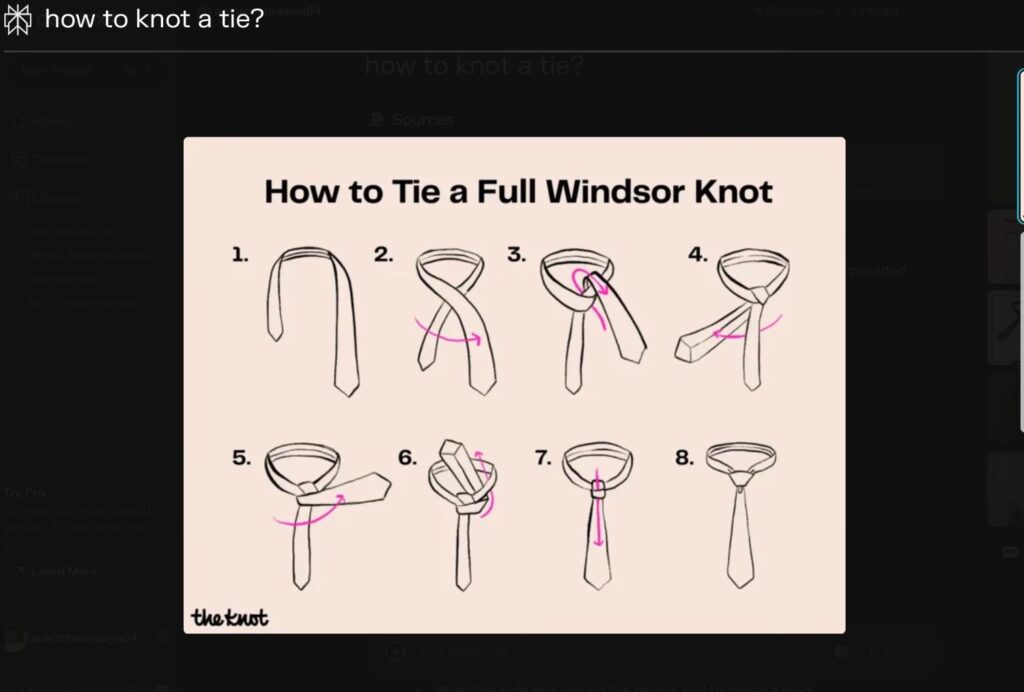 result from Knot tie prompt 